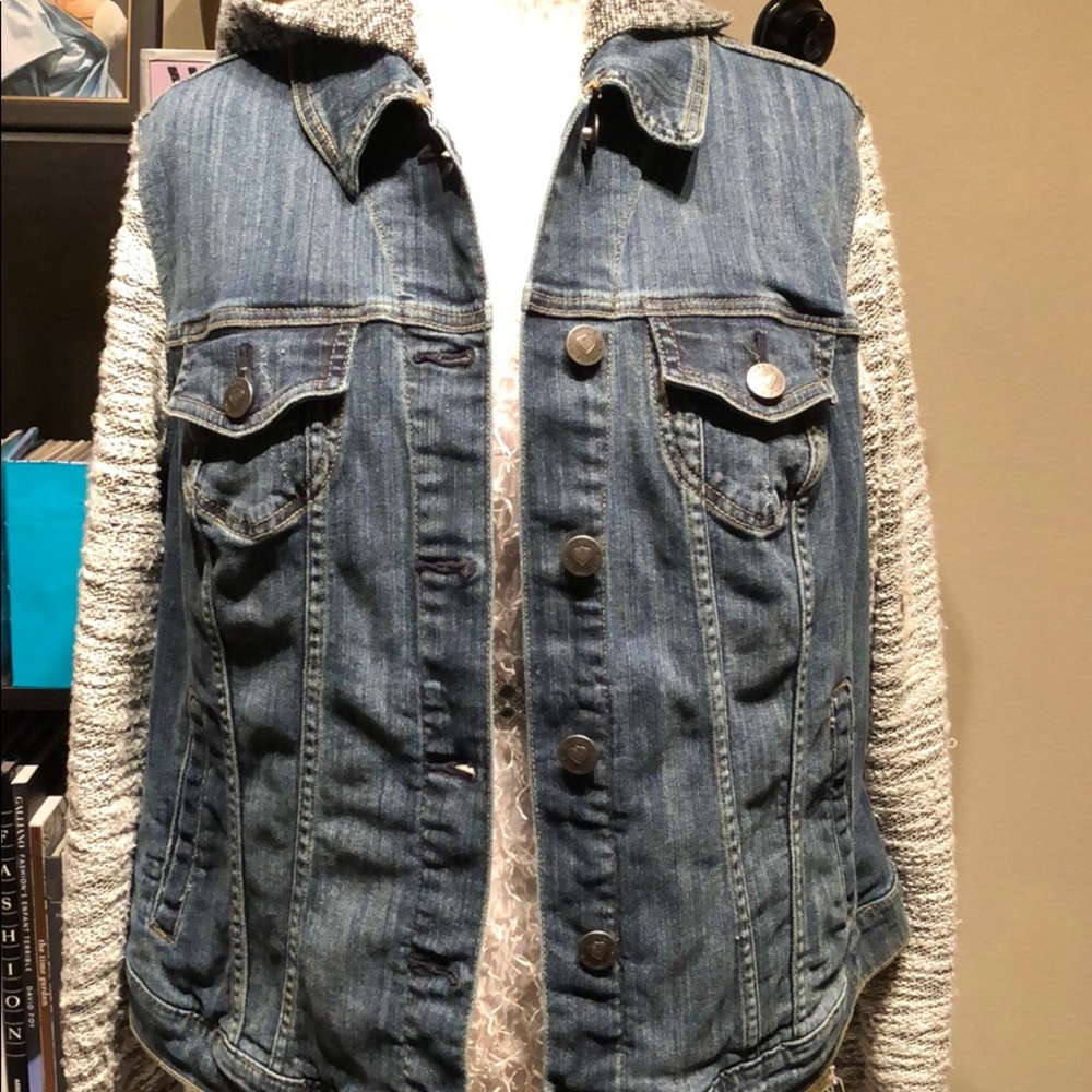 Torrid denim hooded French terry jacket size 0